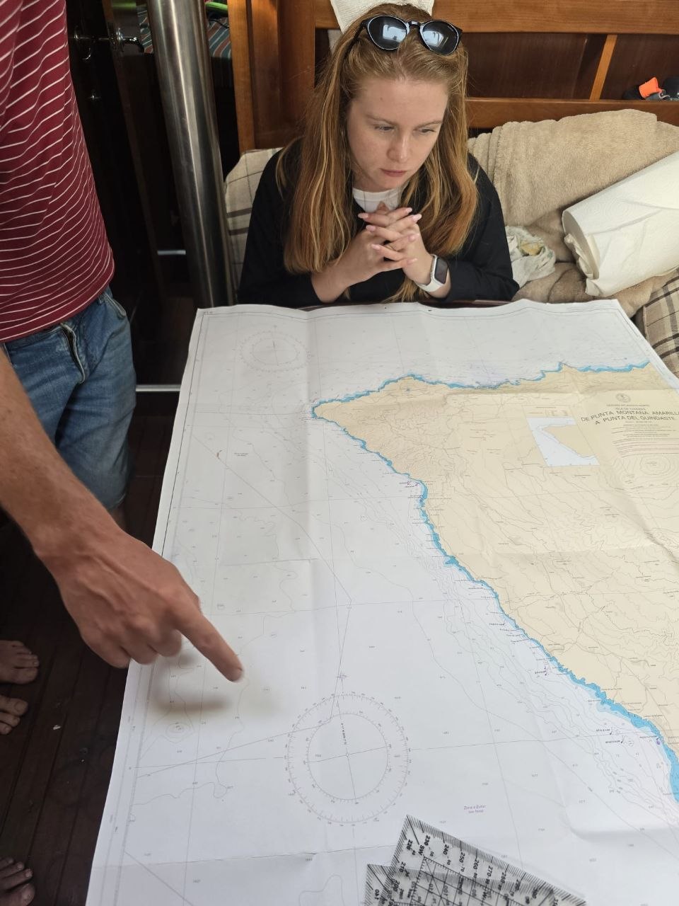Navigation chart lesson — ISSA sailing course, Tenerife