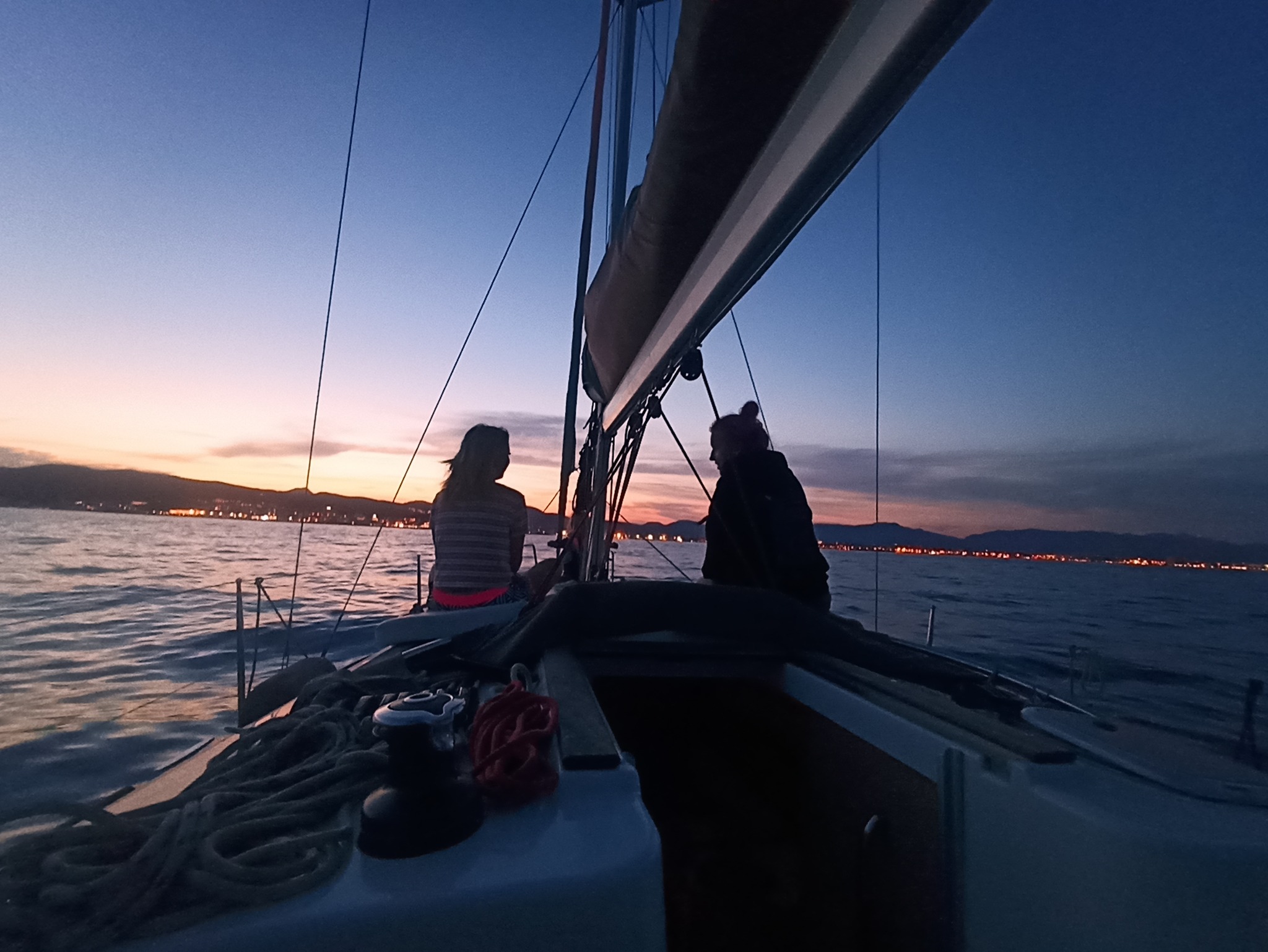 Sailing on the Atlantic at sunset, Tenerife